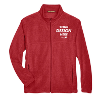 Harriton Men's Full-Zip Fleece, Red, Front view, Mockup