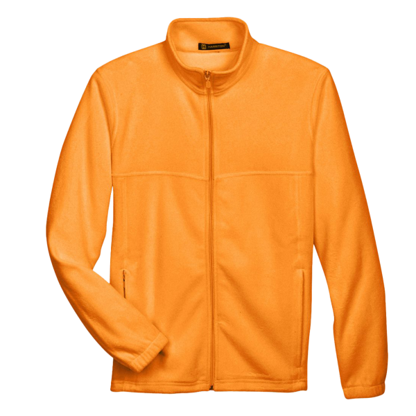 Harriton Men's Full-Zip Fleece, Safety Orange, Front view