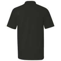 Harriton Men's Pique Polo, Black, Back view