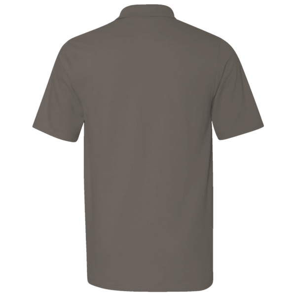 Harriton Men's Pique Polo, Charcoal, Back view