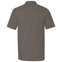 Harriton Men's Pique Polo, Charcoal, Back view