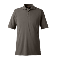Harriton Men's Pique Polo, Charcoal, Front view