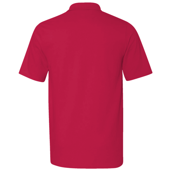 Harriton Men's Pique Polo, Red, Back view