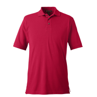 Harriton Men's Pique Polo, Red, Front view