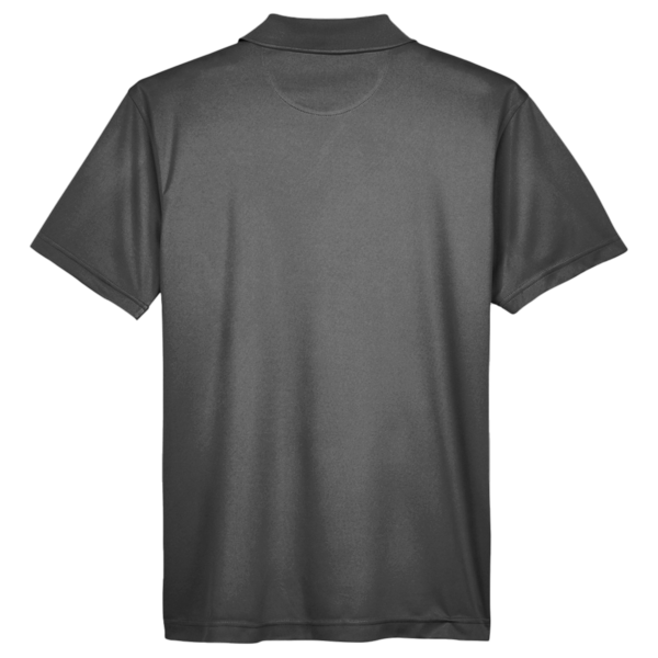 Harriton Men's Polyester Jersey Polo, Black, Back view