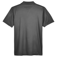 Harriton Men's Polyester Jersey Polo, Black, Back view