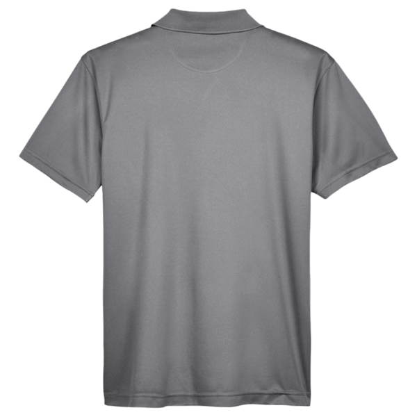 Harriton Men's Polyester Jersey Polo, Charcoal, Back view
