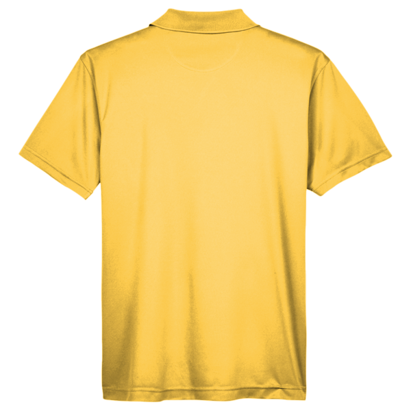 Harriton Men's Polyester Jersey Polo, Gold, Back view