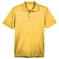 Harriton Men's Polyester Jersey Polo, Gold, Front view