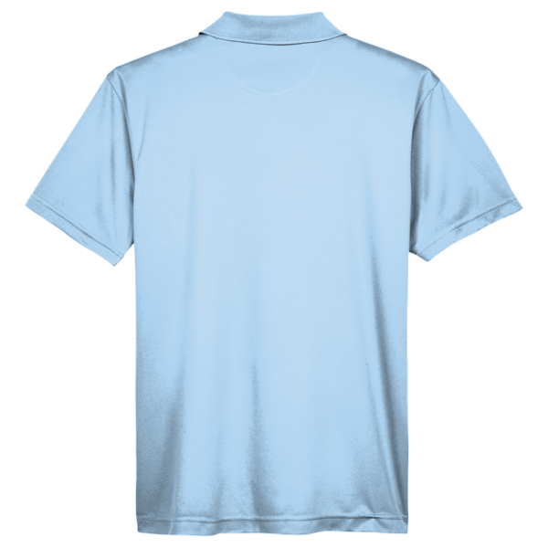 Harriton Men's Polyester Jersey Polo, Light Blue, Back view