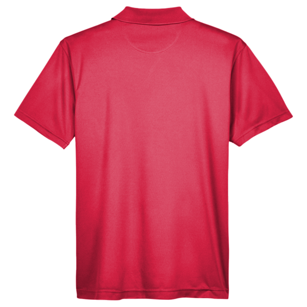 Harriton Men's Polyester Jersey Polo, Red, Back view
