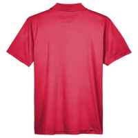 Harriton Men's Polyester Jersey Polo, Red, Back view