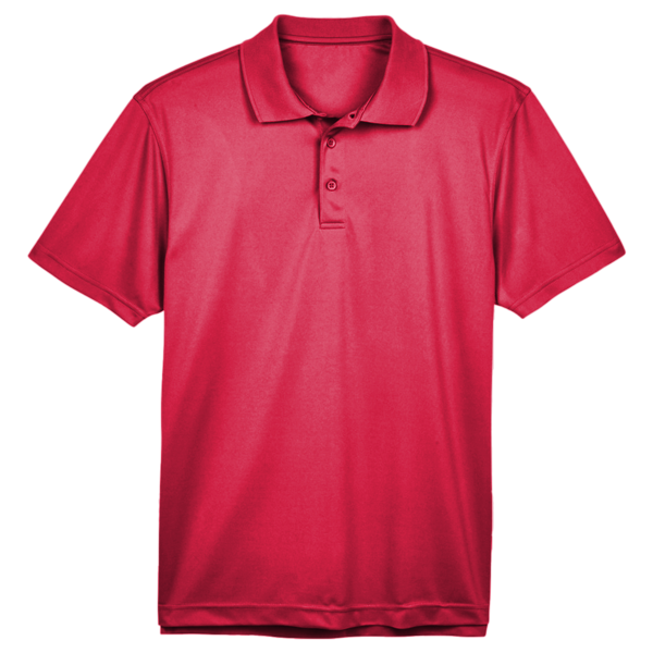 Harriton Men's Polyester Jersey Polo, Red, Front view