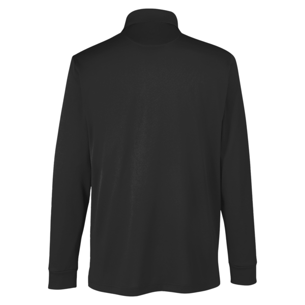 Harriton Men's Tall Advantage Long Sleeve Snag Protection Plus IL Polo, Black, Back view