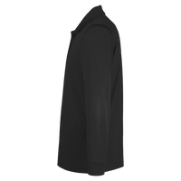 Harriton Men's Tall Advantage Long Sleeve Snag Protection Plus IL Polo, Black, Left Sleeve view