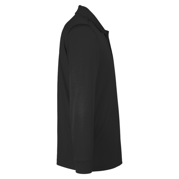 Harriton Men's Tall Advantage Long Sleeve Snag Protection Plus IL Polo, Black, Right Sleeve view