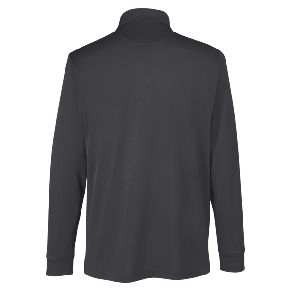 Harriton Men's Tall Advantage Long Sleeve Snag Protection Plus IL Polo, Dark Charcoal, Back view