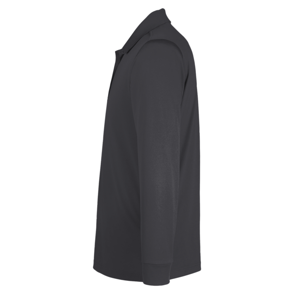 Harriton Men's Tall Advantage Long Sleeve Snag Protection Plus IL Polo, Dark Charcoal, Left Sleeve view