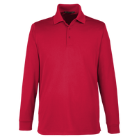 Harriton Men's Tall Advantage Long Sleeve Snag Protection Plus IL Polo, Red, Front view