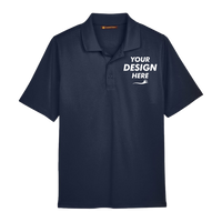 Harriton Men's Tall Advantage Snag Protection Plus IL Polo, Dark Navy, Front view, Mockup