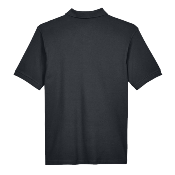 Harriton Men's Tall Cotton Pique Polo, Black, Back view