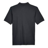 Harriton Men's Tall Cotton Pique Polo, Black, Back view