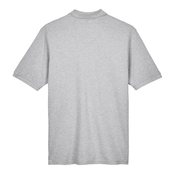 Harriton Men's Tall Cotton Pique Polo, Grey Heather, Back view
