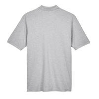 Harriton Men's Tall Cotton Pique Polo, Grey Heather, Back view