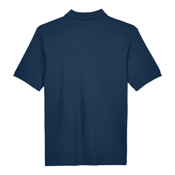 Harriton Men's Tall Cotton Pique Polo, Navy, Back view