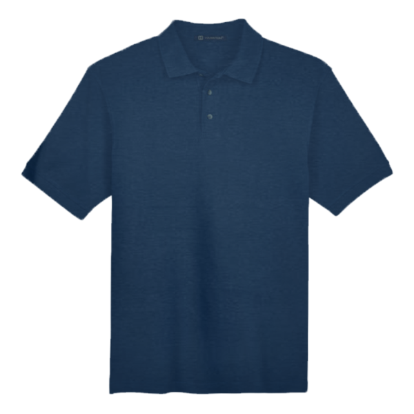 Harriton Men's Tall Cotton Pique Polo, Navy, Front view