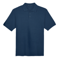 Harriton Men's Tall Cotton Pique Polo, Navy, Front view