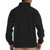 Harriton Men's Tall Full-Zip Fleece, Black, Back view