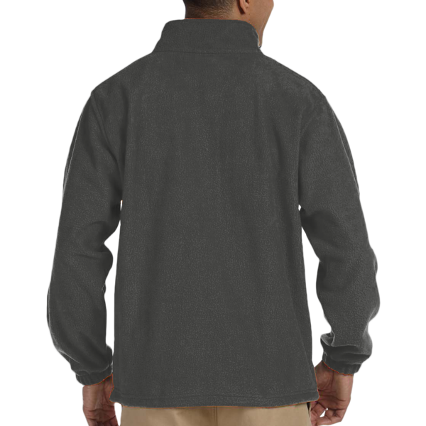 Harriton Men's Tall Full-Zip Fleece, Charcoal, Back view