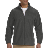 Harriton Men's Tall Full-Zip Fleece, Charcoal, Front view
