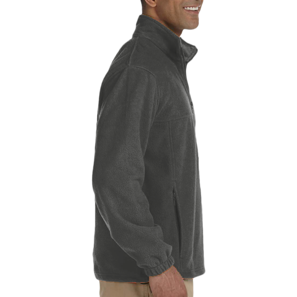 Harriton Men's Tall Full-Zip Fleece, Charcoal, Right Sleeve view