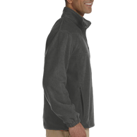 Harriton Men's Tall Full-Zip Fleece, Charcoal, Right Sleeve view