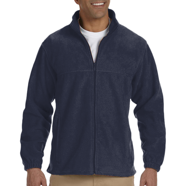 Harriton Men's Tall Full-Zip Fleece, Navy, Front view