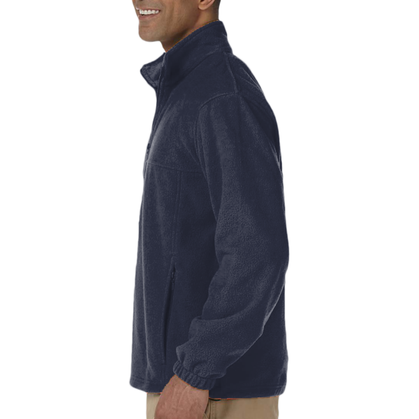 Harriton Men's Tall Full-Zip Fleece, Navy, Left Sleeve view