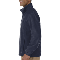 Harriton Men's Tall Full-Zip Fleece, Navy, Left Sleeve view
