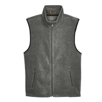 Harriton Unisex Fleece Full-Zip Vest, Charcoal, Front view
