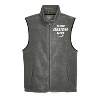 Harriton Unisex Fleece Full-Zip Vest, Charcoal, Front view, Mockup