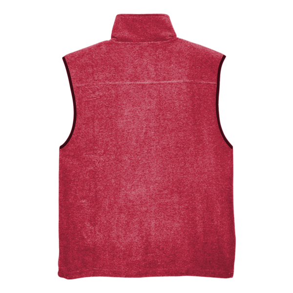 Harriton Unisex Fleece Full-Zip Vest, Red, Back view