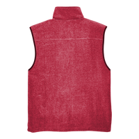 Harriton Unisex Fleece Full-Zip Vest, Red, Back view