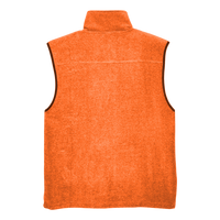 Harriton Unisex Fleece Full-Zip Vest, Safety Orange, Back view