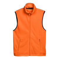 Harriton Unisex Fleece Full-Zip Vest, Safety Orange, Front view