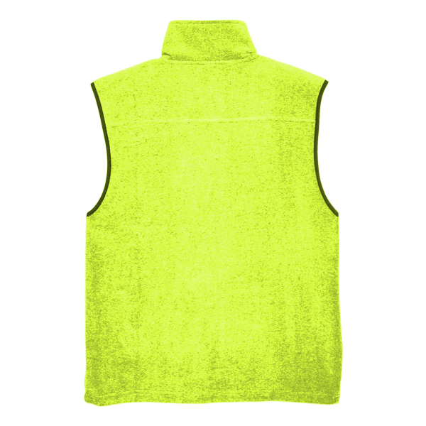 Harriton Unisex Fleece Full-Zip Vest, Safety Yellow, Back view