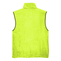 Harriton Unisex Fleece Full-Zip Vest, Safety Yellow, Back view