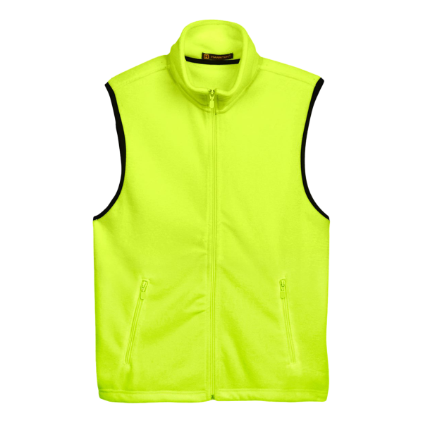 Harriton Unisex Fleece Full-Zip Vest, Safety Yellow, Front view
