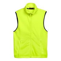 Harriton Unisex Fleece Full-Zip Vest, Safety Yellow, Front view