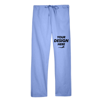 Harriton Unisex Restore Scrub Pants, Ciel Blue, Front view, Mockup